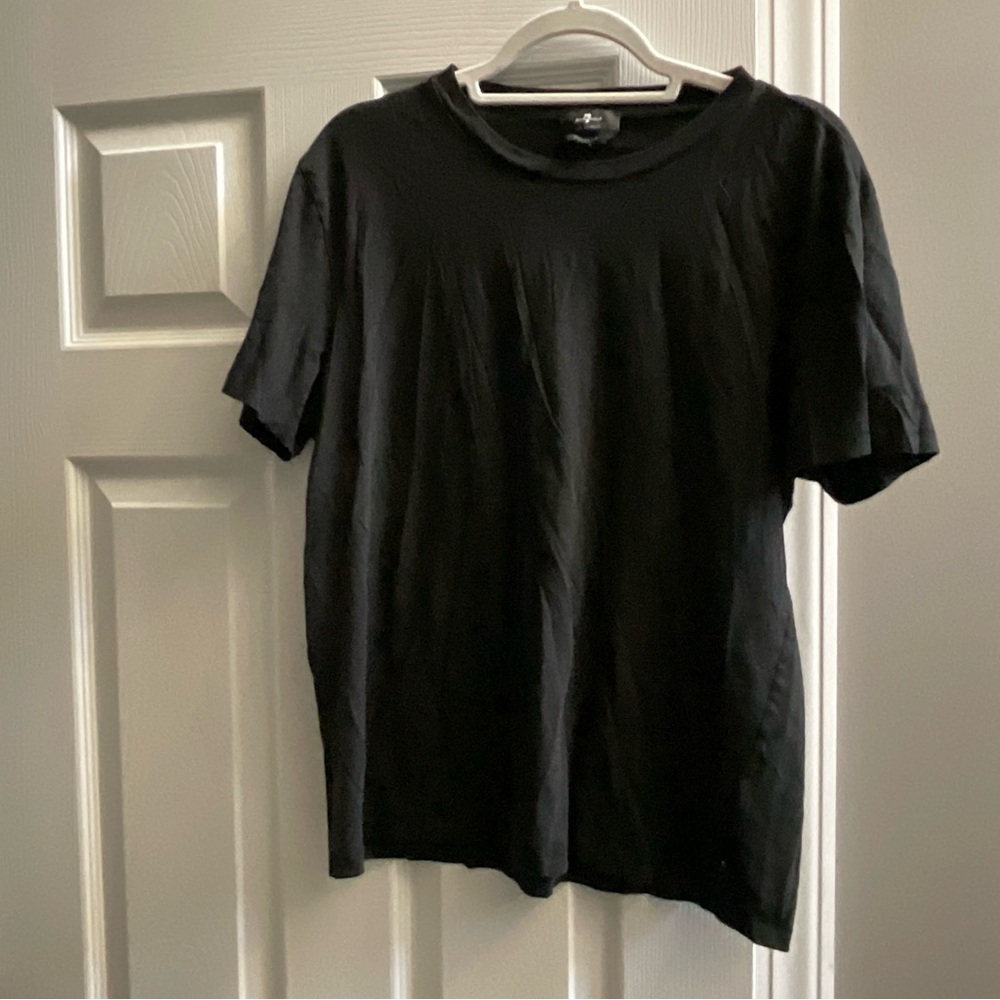 Excellent Condition! 7 For All Mankind Black Short Sleeve Tee SzL
